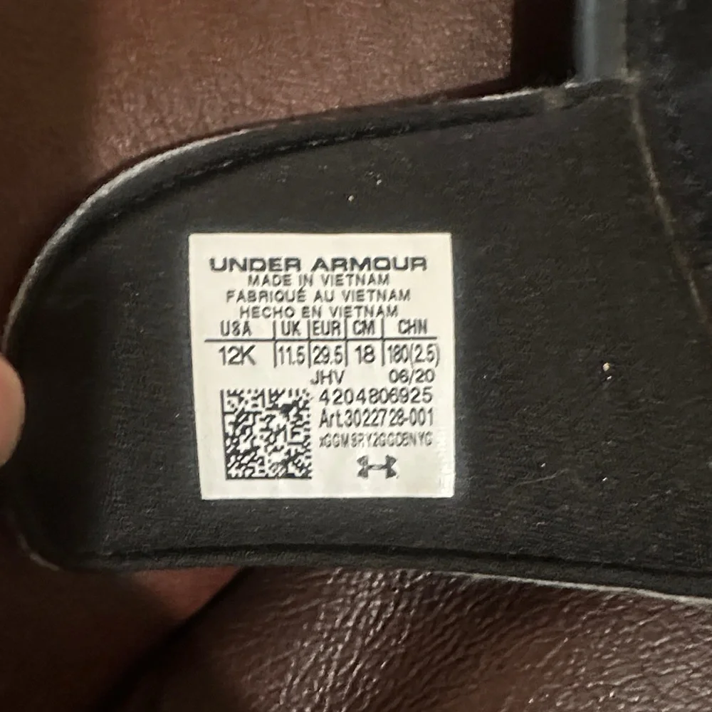 Under Armour Black Kids Slide Sandals with White Logos